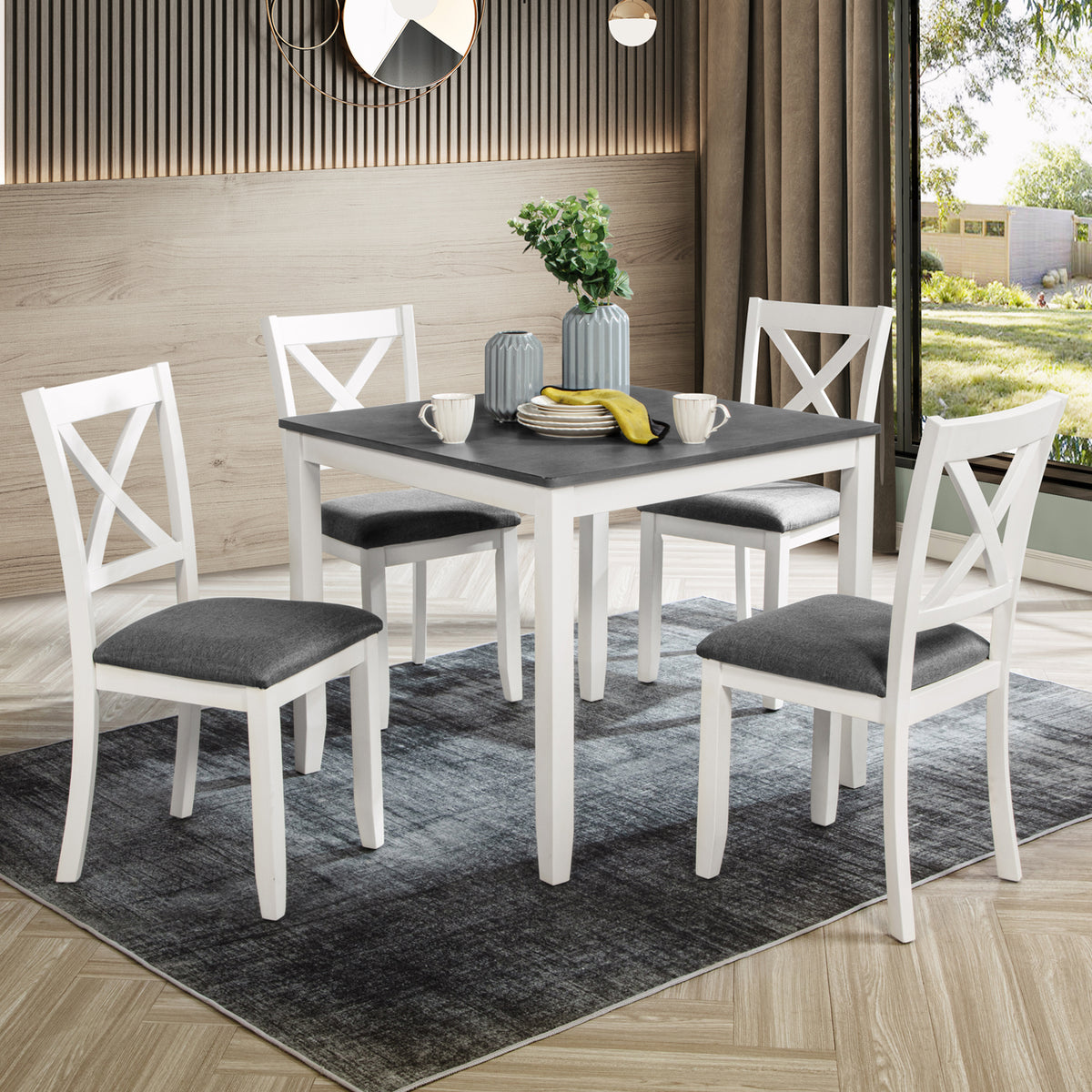 LEGAHOME X-Back Dining Chairs Set of 4