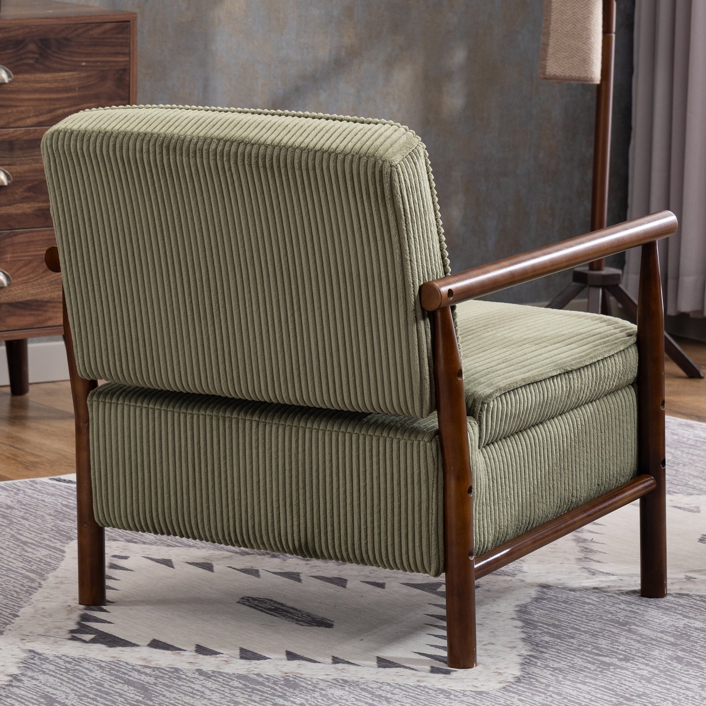 LEGAHOME Accent Chair for Living Room, Chenille Upholstered Armchair with Solid Wood Leg, Mid Century Single Sofa Chair for Living Room, Bedroom, Reading Corner