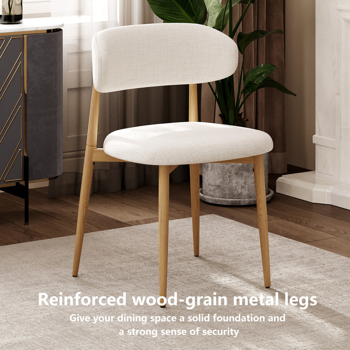 Bar Stools Set of 2, LEGAHOME 26"Counter Height Bar Stool, Modern Farmhouse Upholstered Counter Chairs with Curved Back & Wood-Grain Metal Legs for 34"-39" Kitchen Island, Dining Room