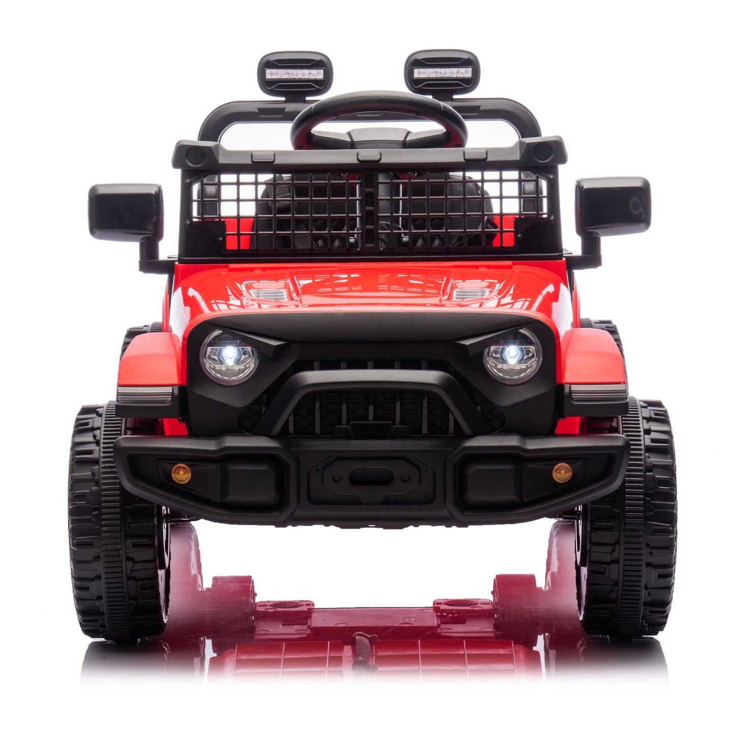 24 Volt Ride On Car with Remote Control, Powered Ride on Toys Truck for Boys Girls, Kids Electric Cars with LED Light, Bluetooth, Music, MP3 Player, 4 Wheels Suspension, Red