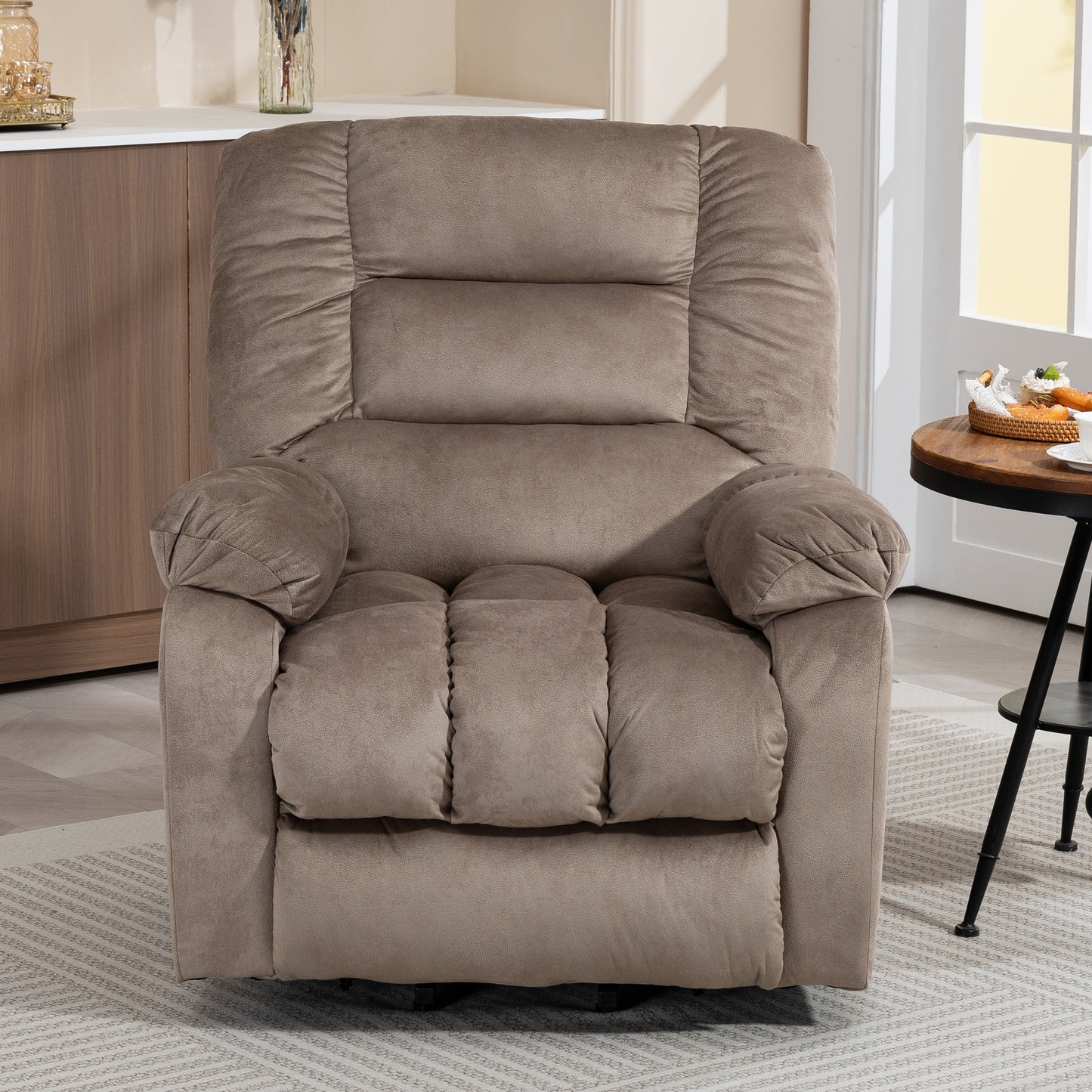 Lift Chairs for Elderly, 23in Oversized Lift Recliners 330b Capacity, Power Lift Recliner Chair for Living Room, Heavy-Duty Theater Recliner Sofa, with Massage and Heat Function, Brown