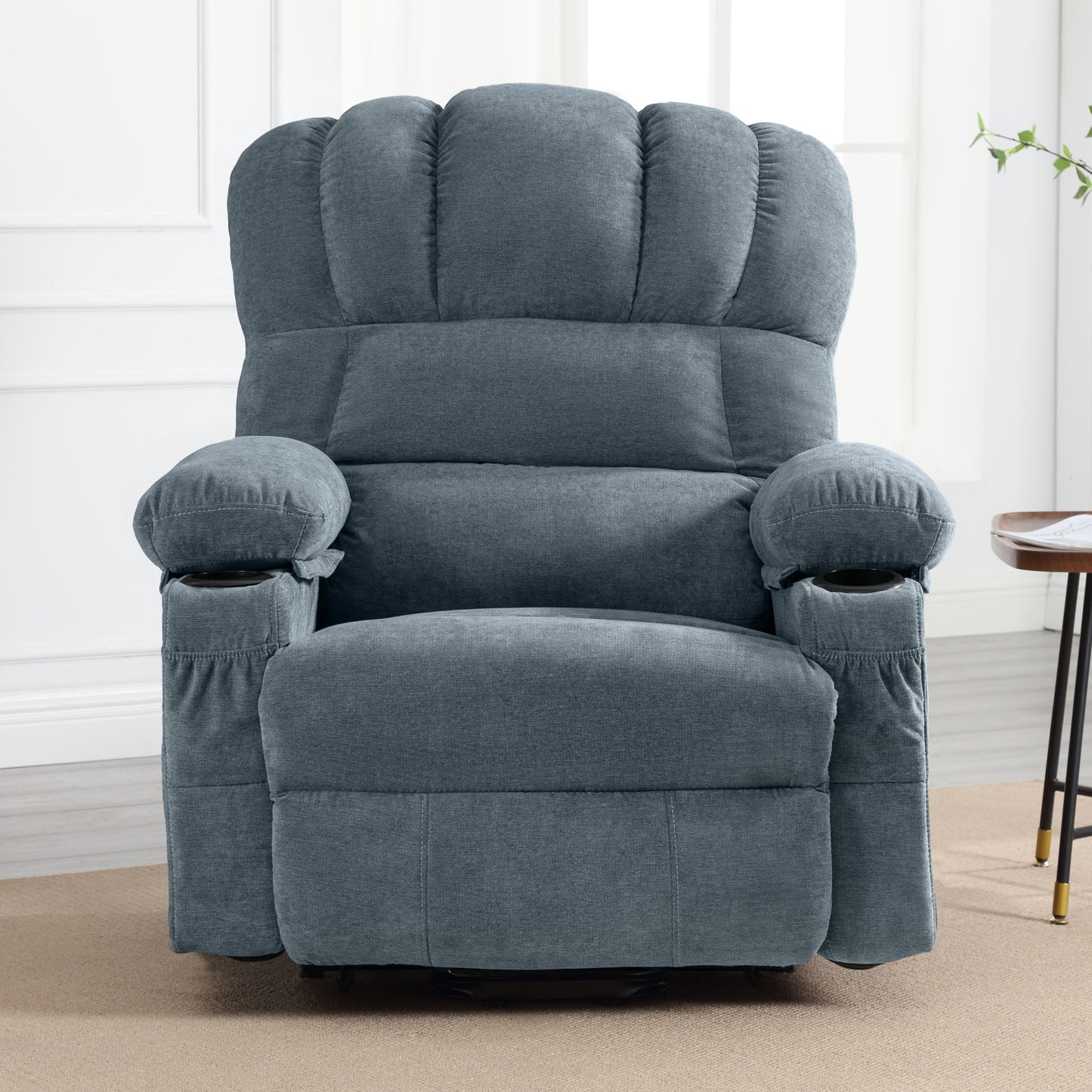 Lift Recliner Chair for Living Room, 23 in Oversized Seat Power Lift Recliner Chair, Electric Lift Recliner for Elderly, Recliner Sofa Chair with Cup Holder, USB Port, 330lbs Capacity, Grey
