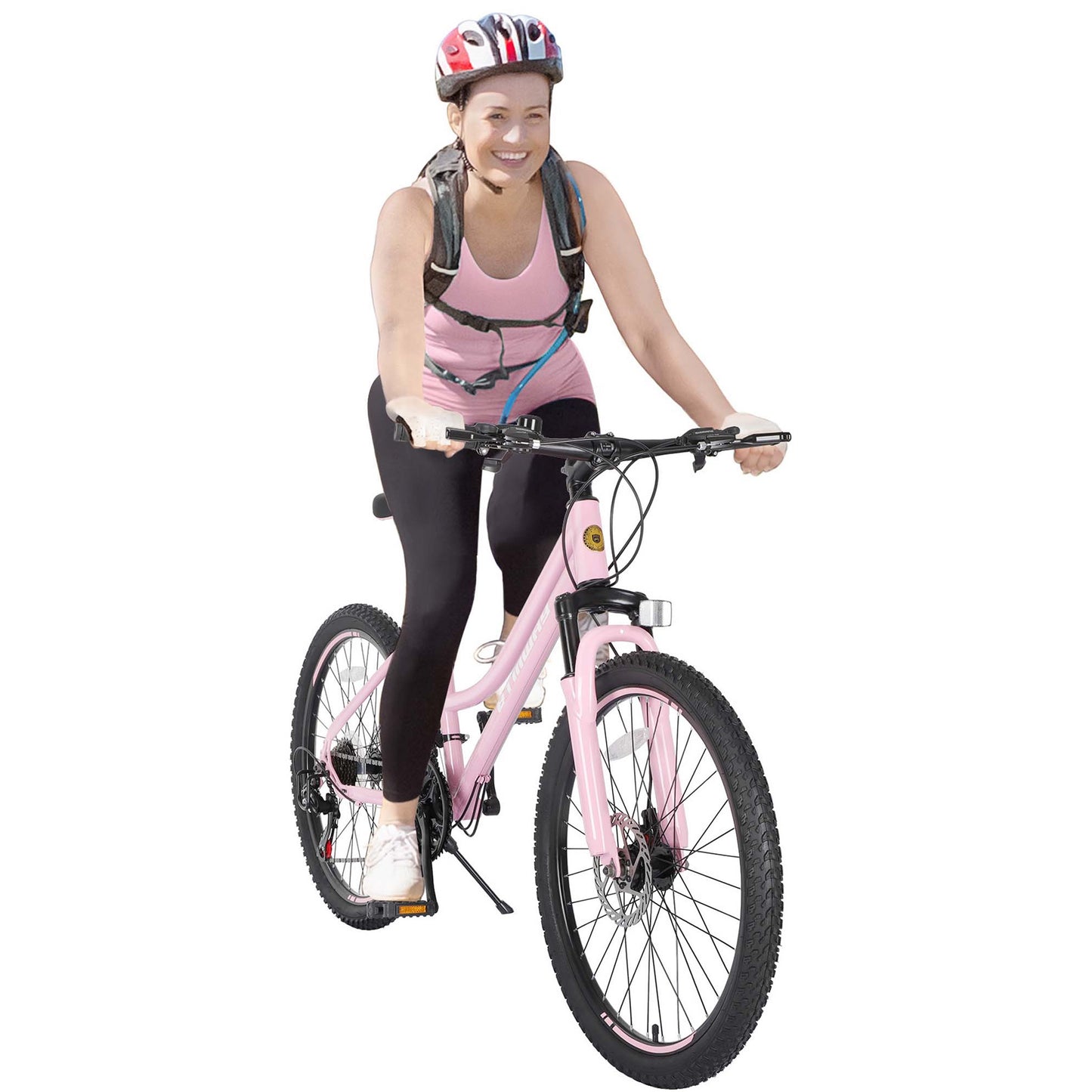 Mountain Bike, Legahome 24 Inch Mountain Bike for Girls, Shimano 21 Speed MTB Women Bicycle with Dual Disc Brakes and Front Suspension Fork, Outdoor Cycling Bike for Adult Work School Commuting, Pink