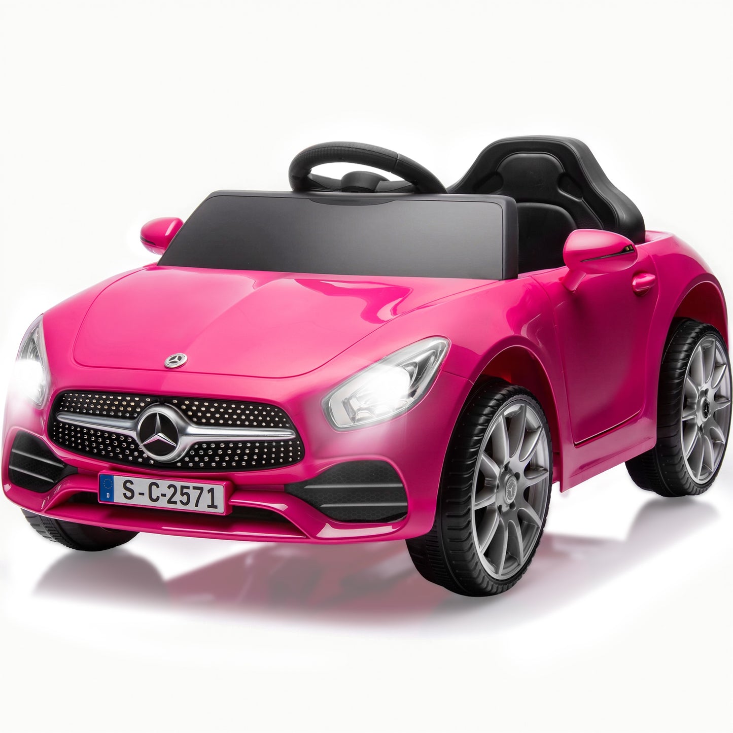 Legahome 12V Electric Ride On Cars for Girls Boys, Battery Powered Ride on Toys for Toddlers with Music, USB/AUX/SD Ports, LED Light, 4 Wheel Suspension, Electric Cars for Kids 3-6 Years Old Gifts, Pink