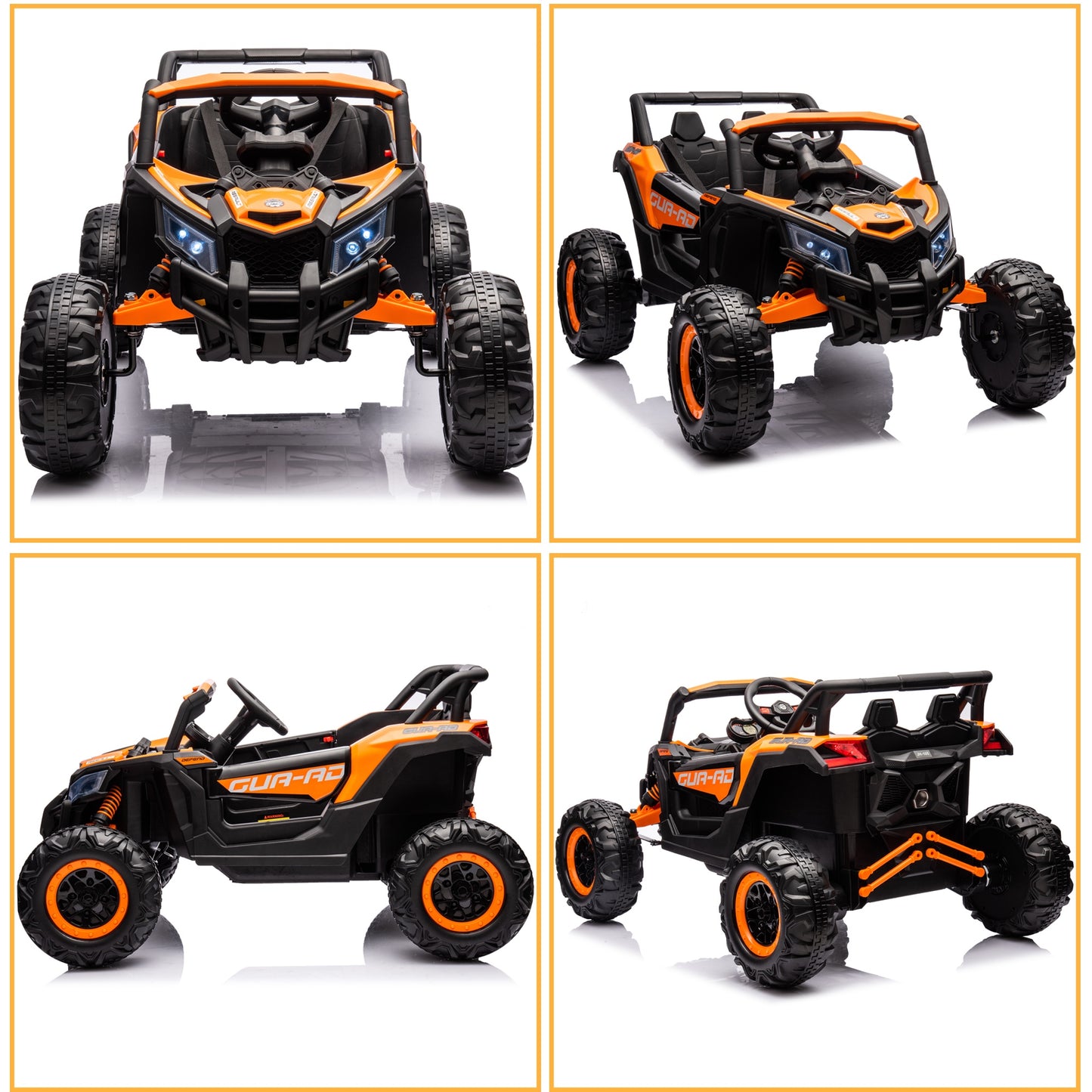 Legahome 24V Powered Ride on Car UTV, Larger Seat Kids Ride on Toys with Remote Control, Bluetooth, Music Player, Spring Suspension, LED Lights, Kids Car 4 Wheeler Electric Vehicles for Boy Girl, Orange