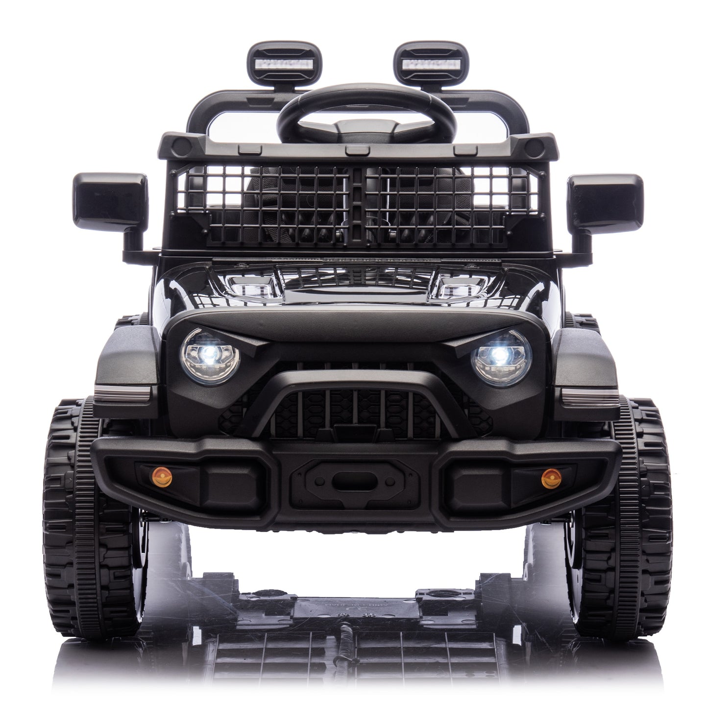 24 Volt Ride On Car with Remote Control, Powered Ride on Toys Truck for Boys Girls, Kids Electric Cars with LED Light, Bluetooth, Music, MP3 Player, 4 Wheels Suspension, Black