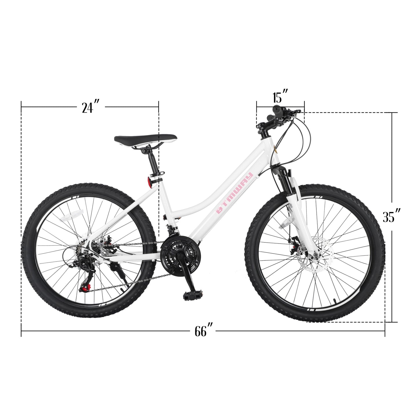 Mountain Bike, Legahome 24 Inch Mountain Bike for Girls, Shimano 21 Speed MTB Women Bicycle with Dual Disc Brakes and Front Suspension Fork, Outdoor Cycling Bike for Adult Work School Commuting, White