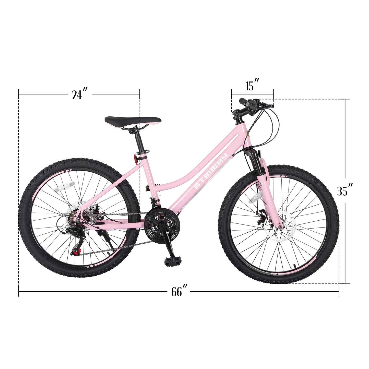 Mountain Bike, Legahome 24 Inch Mountain Bike for Girls, Shimano 21 Speed MTB Women Bicycle with Dual Disc Brakes and Front Suspension Fork, Outdoor Cycling Bike for Adult Work School Commuting, Pink