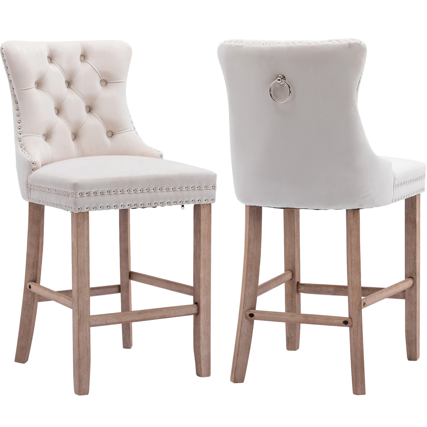 LegaHome Velvet Bar Stool Set of 2
