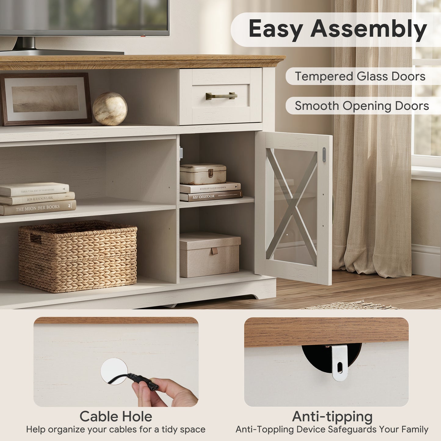 LEGAHOME Farmhouse TV Stand