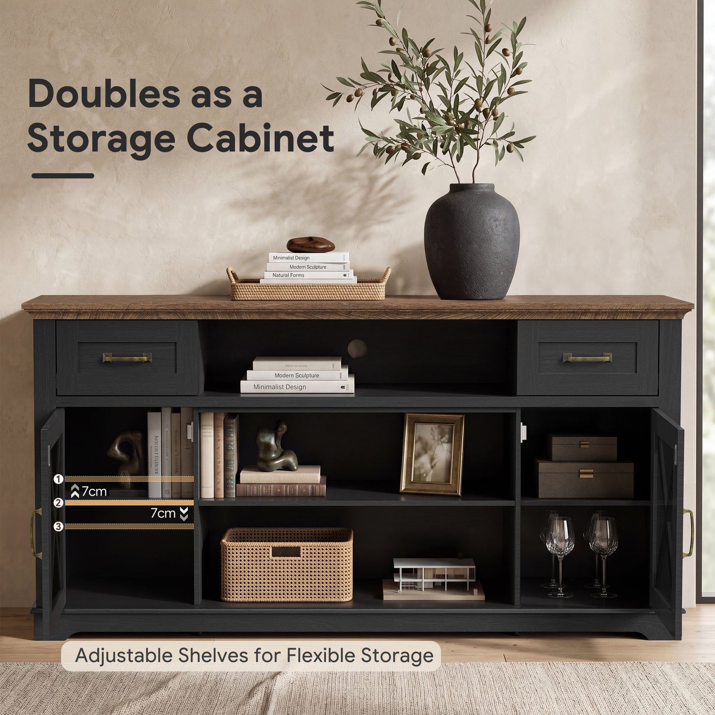 LEGAHOME Farmhouse TV Stand