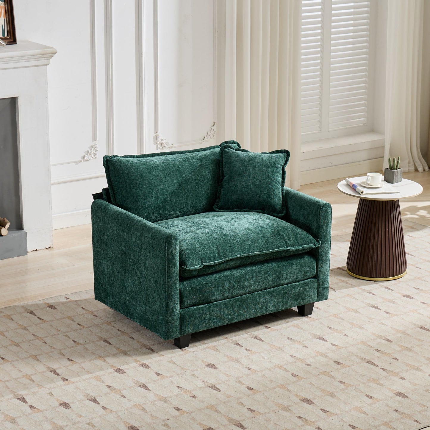 LEGAHOME Accent Chair with a Backrest Pillow