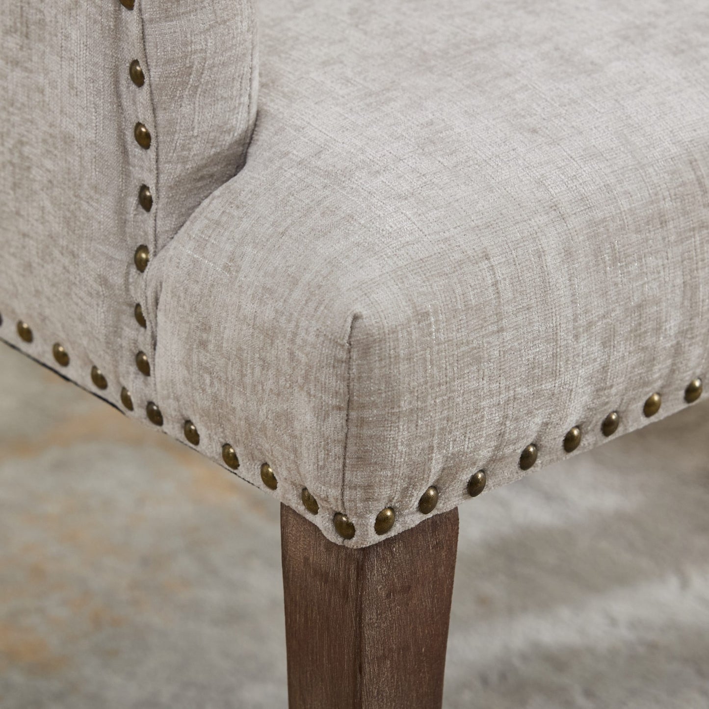 Dining Chair Set of 2, Legahome Mid Century Accent Chairs with Button Tufted & Curved Wooden Legs, Chenille Upholstered Arm Chair Accent Chair, Kitchen & Dining Room Chairs Set, Beige