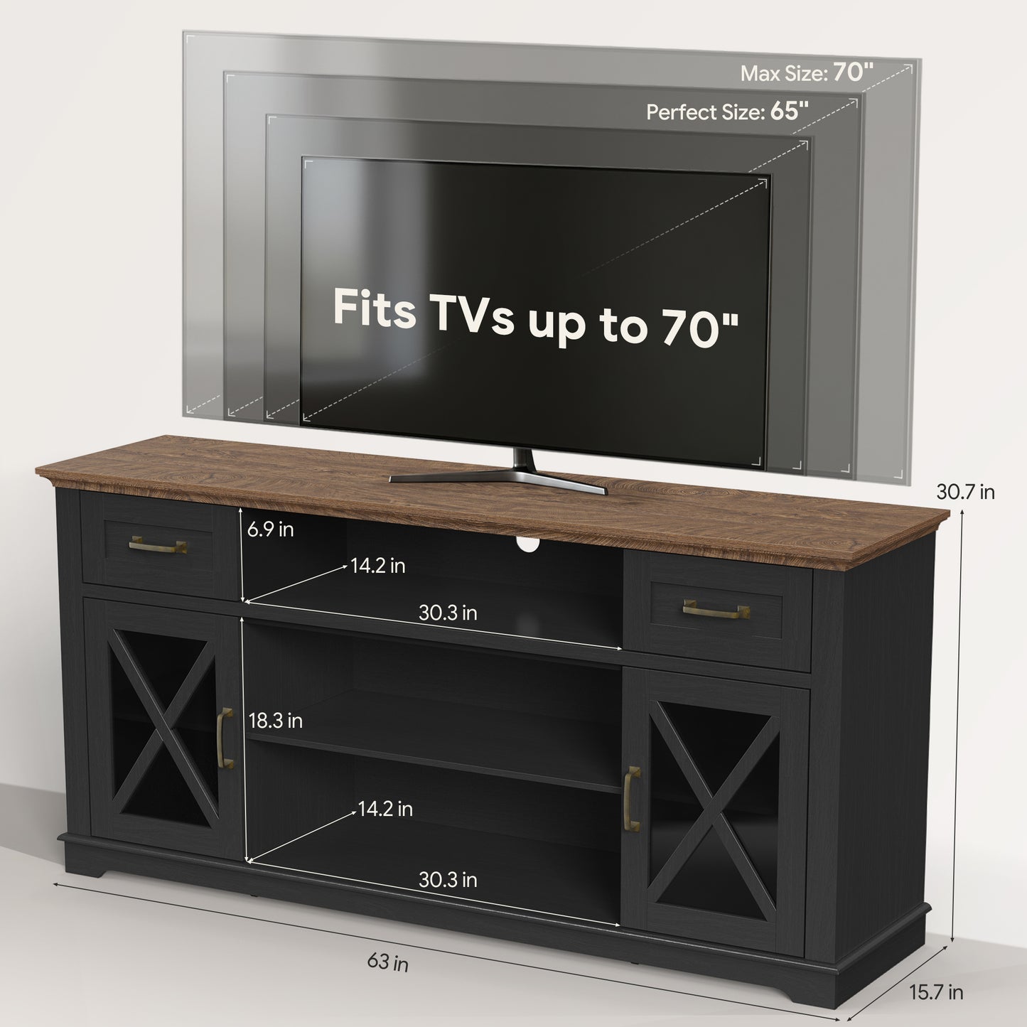 LEGAHOME Farmhouse TV Stand