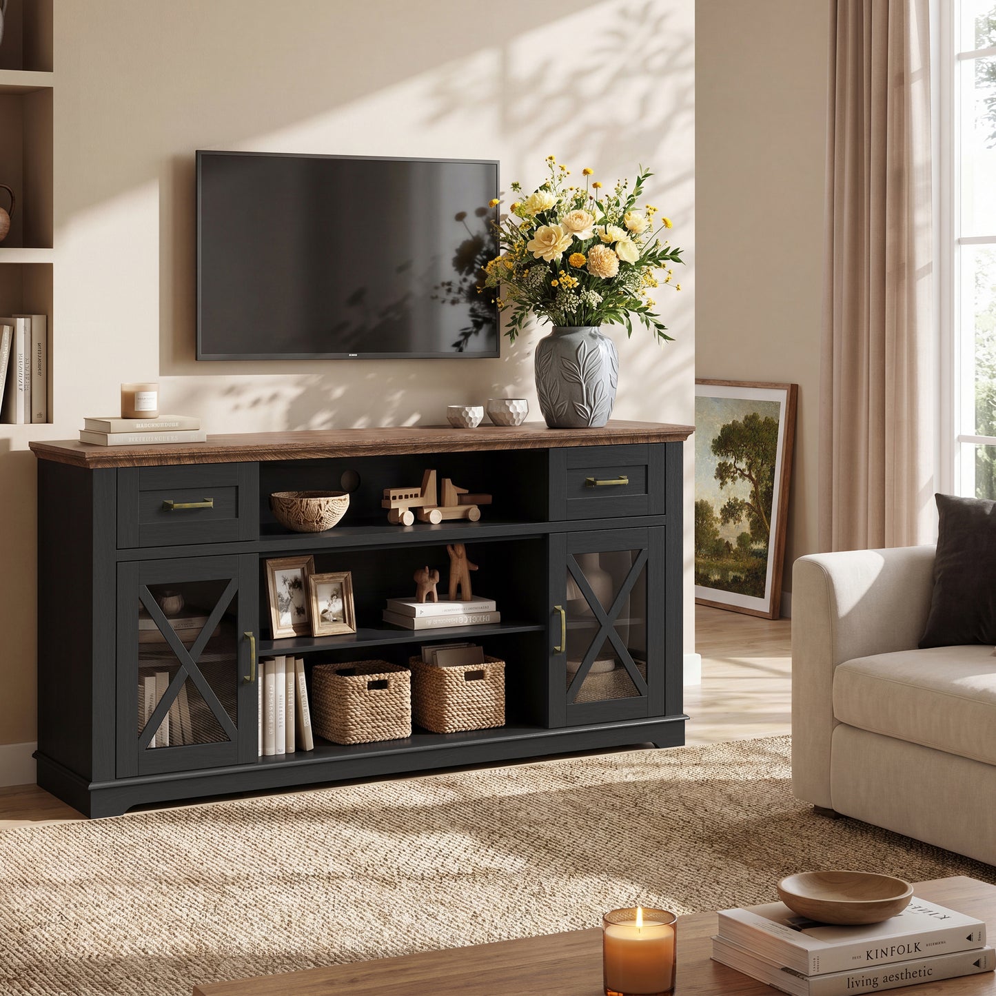 LEGAHOME Farmhouse TV Stand