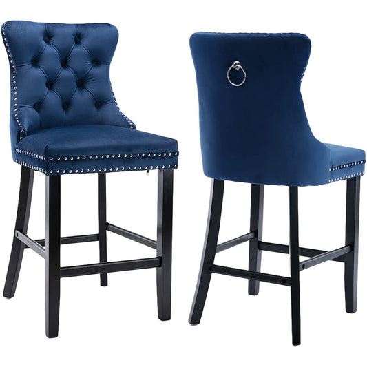 LegaHome Velvet Bar Stool Set of 2