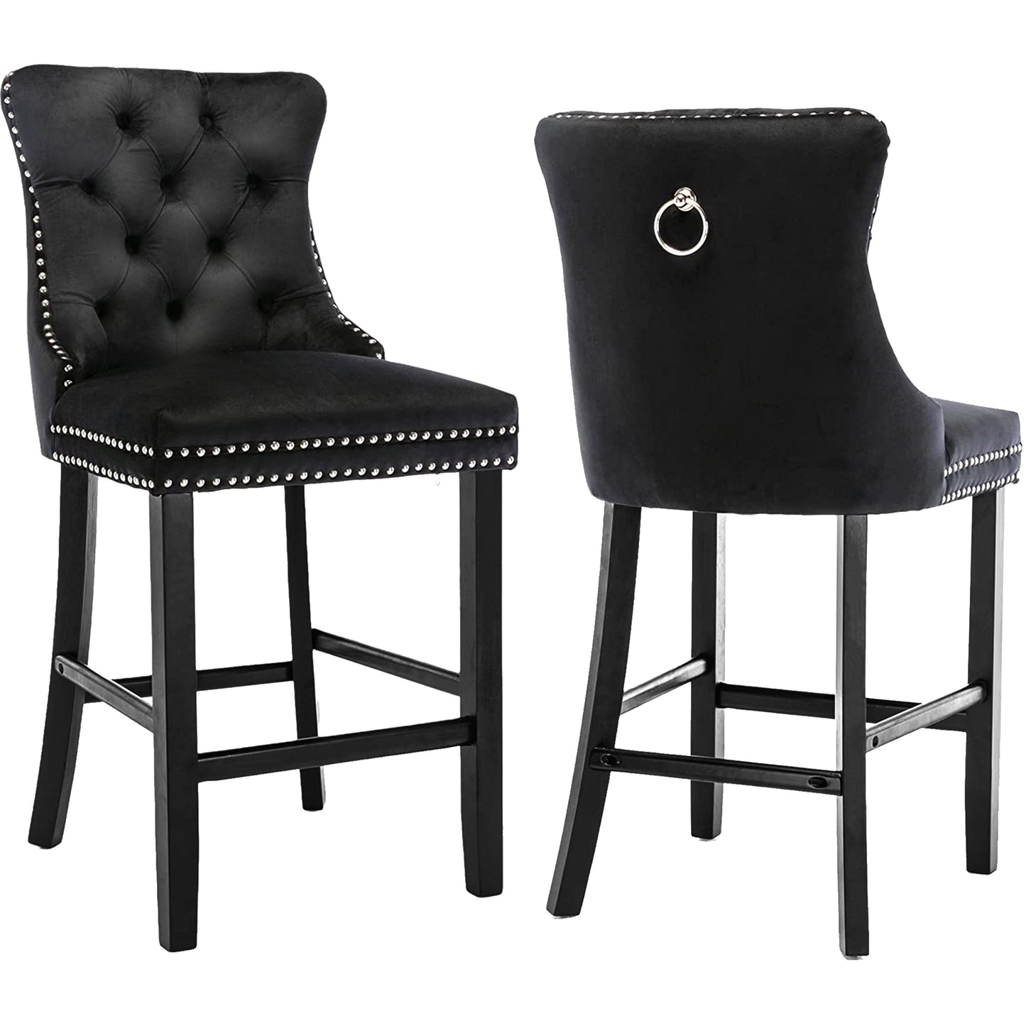 LegaHome Velvet Bar Stool Set of 2