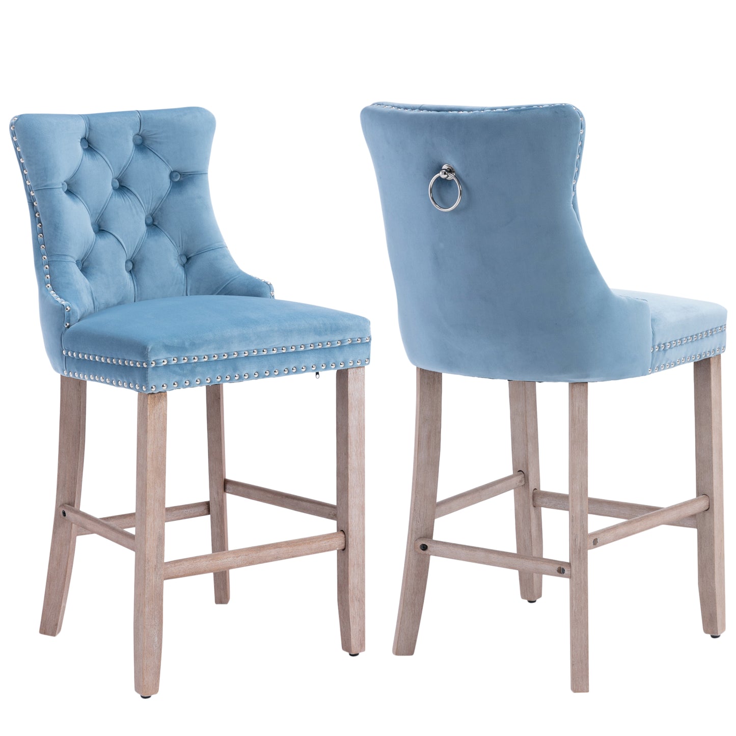 LegaHome Velvet Bar Stool Set of 2