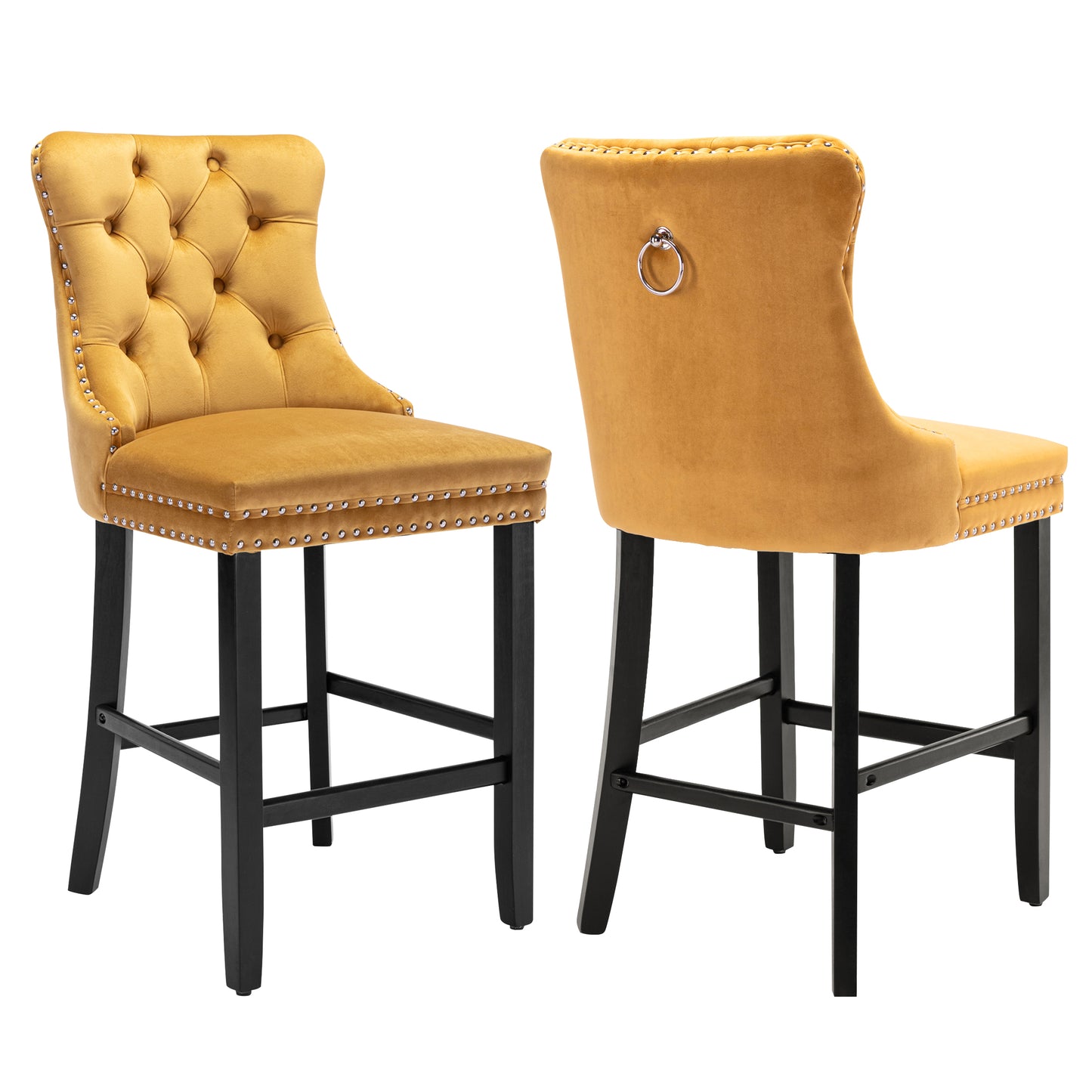 LegaHome Velvet Bar Stool Set of 2