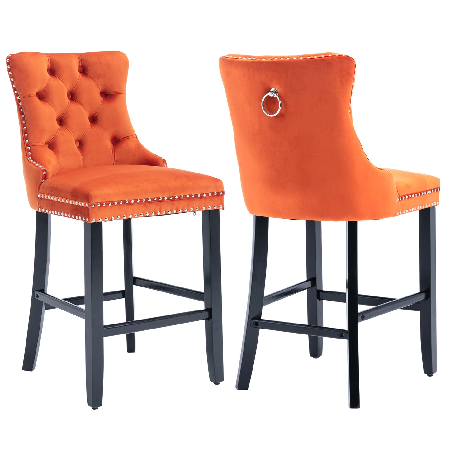 LegaHome Velvet Bar Stool Set of 2