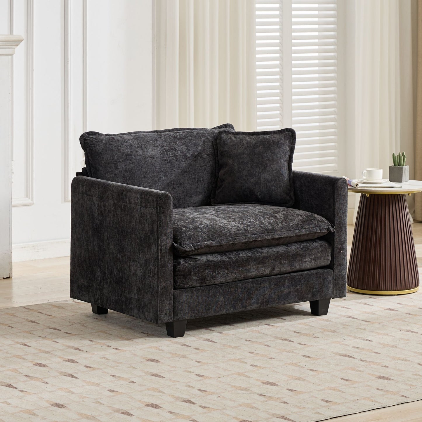 LEGAHOME Accent Chair with a Backrest Pillow