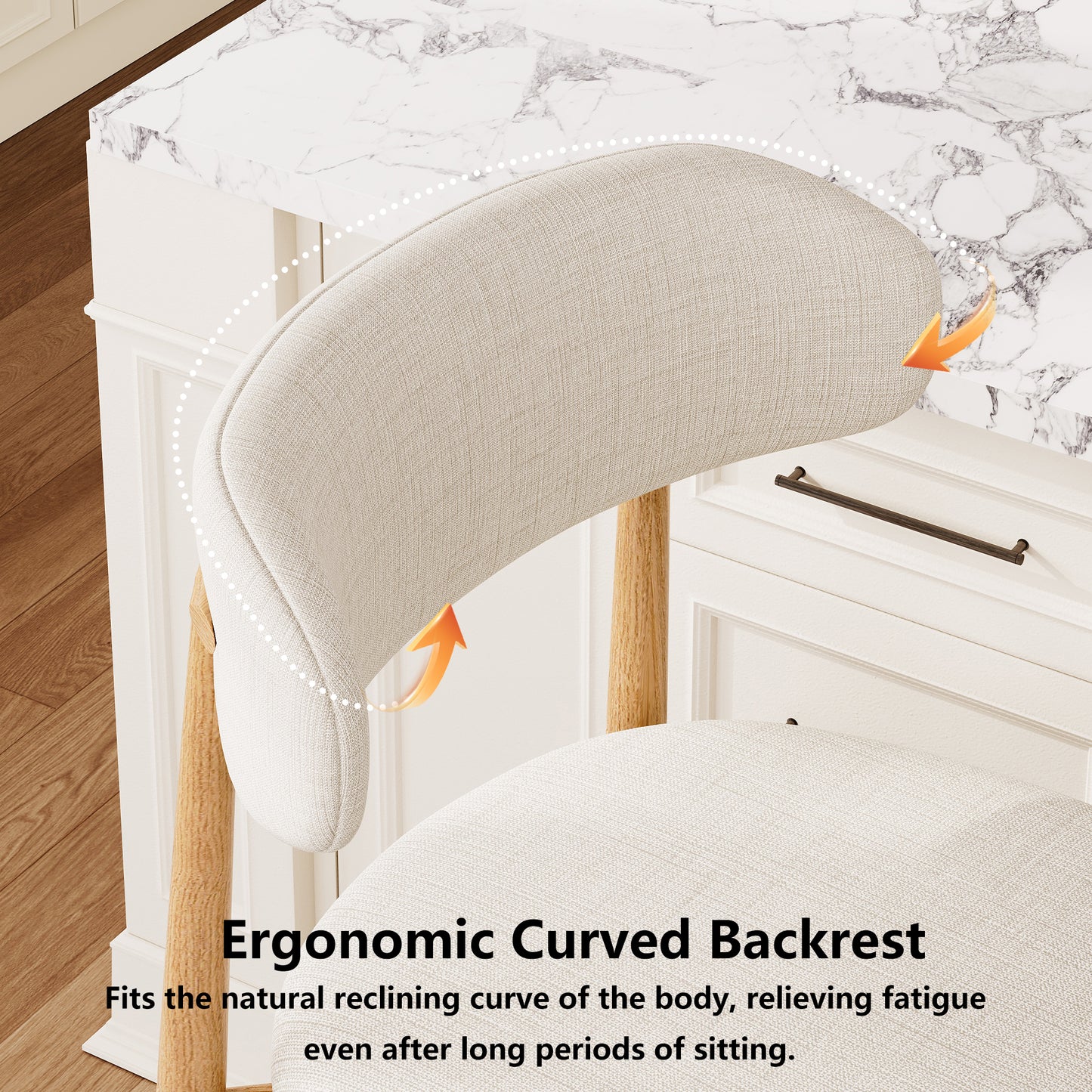 LEGAHOME Beige Bar Stools Set of 4