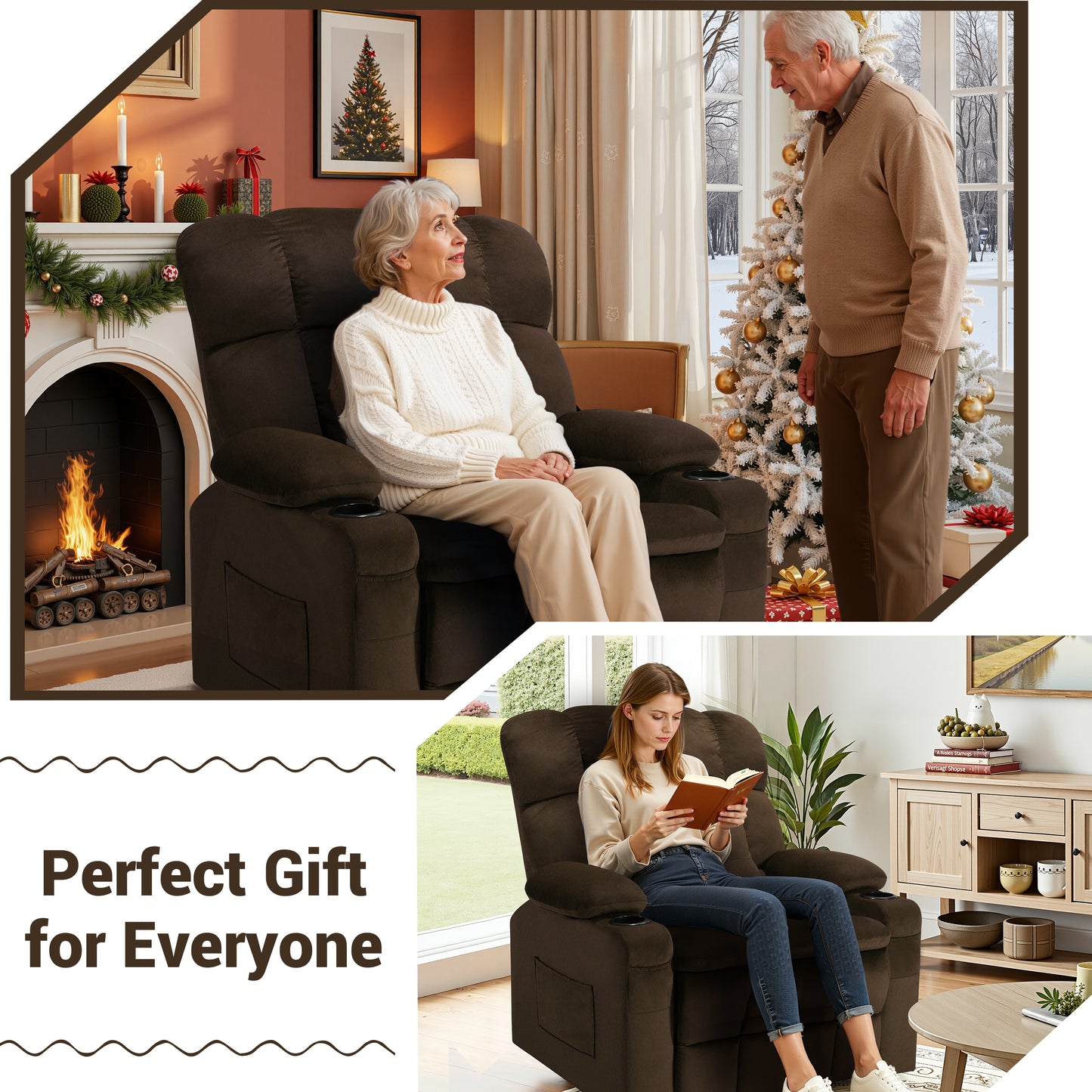 26in Oversized Lift Chair for Elderly, LEGAHOME Power Lift Recliner Chair with Heat and Massage, Velvet Fabric Massage Recliner for Adults, Blue