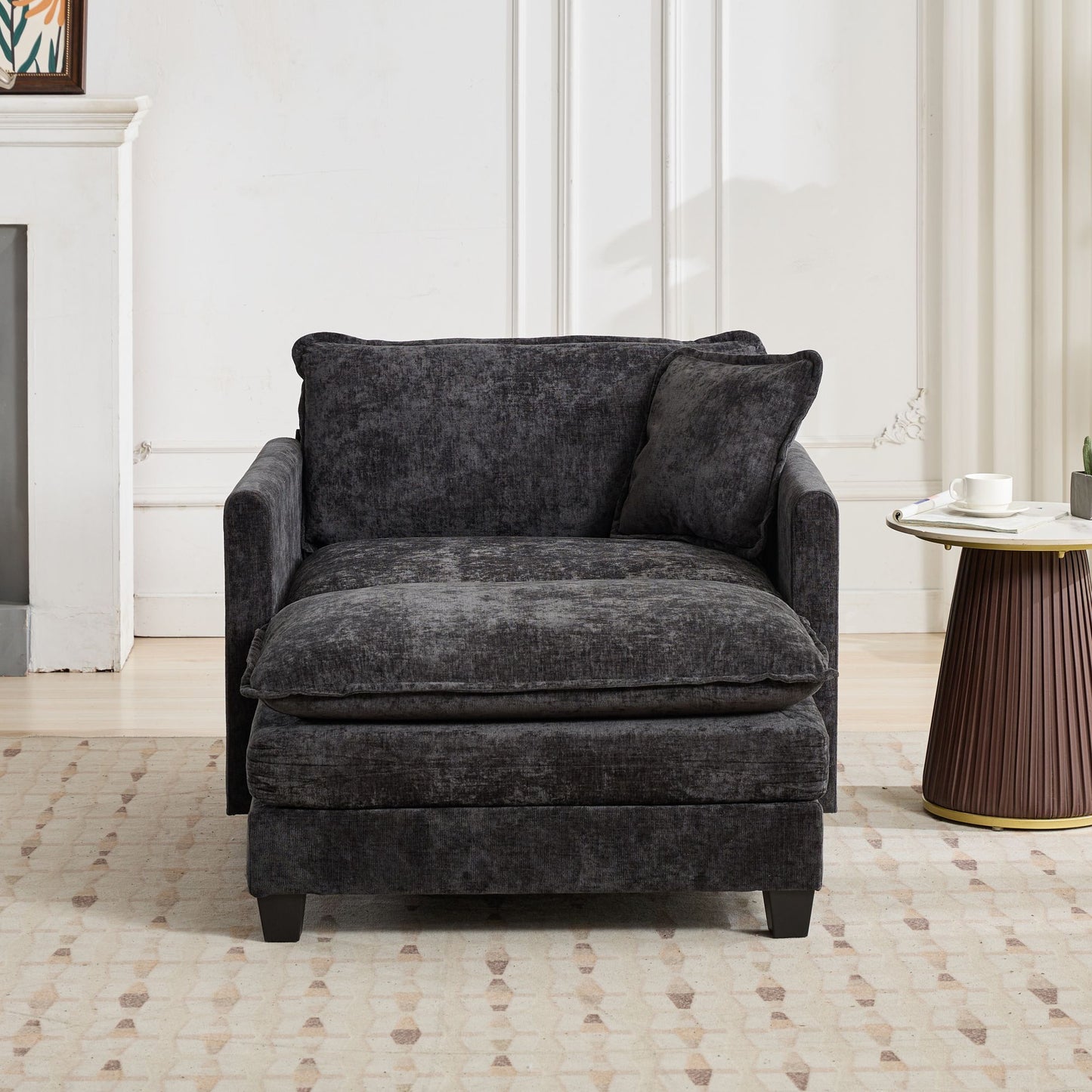 LEGAHOME Accent Chair with a Backrest Pillow