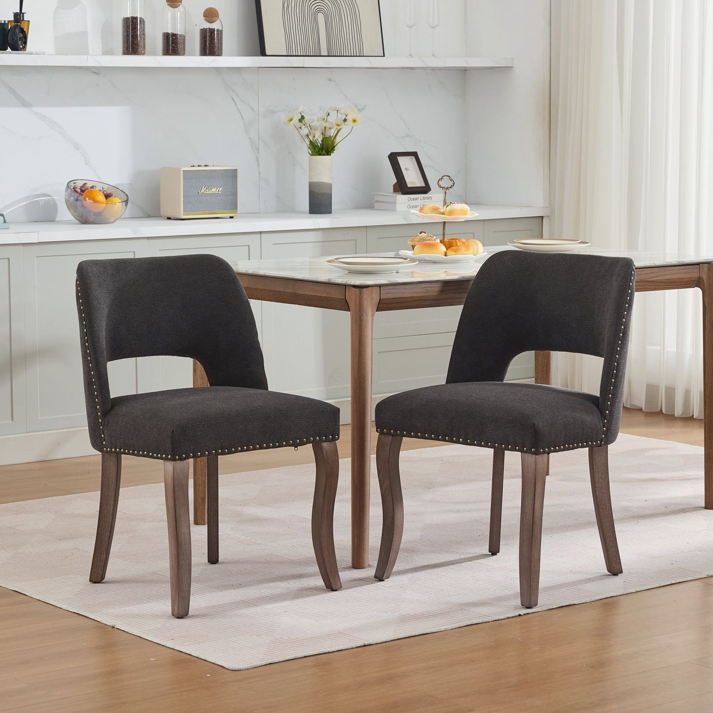 LEGAHOME Upholstered Dining Chairs Set of 2