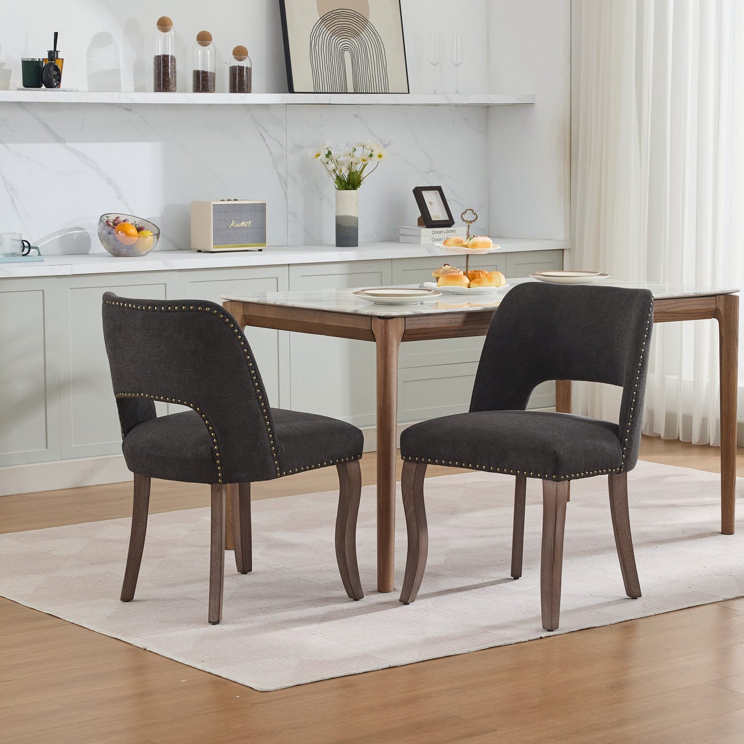 LEGAHOME Upholstered Dining Chairs Set of 2