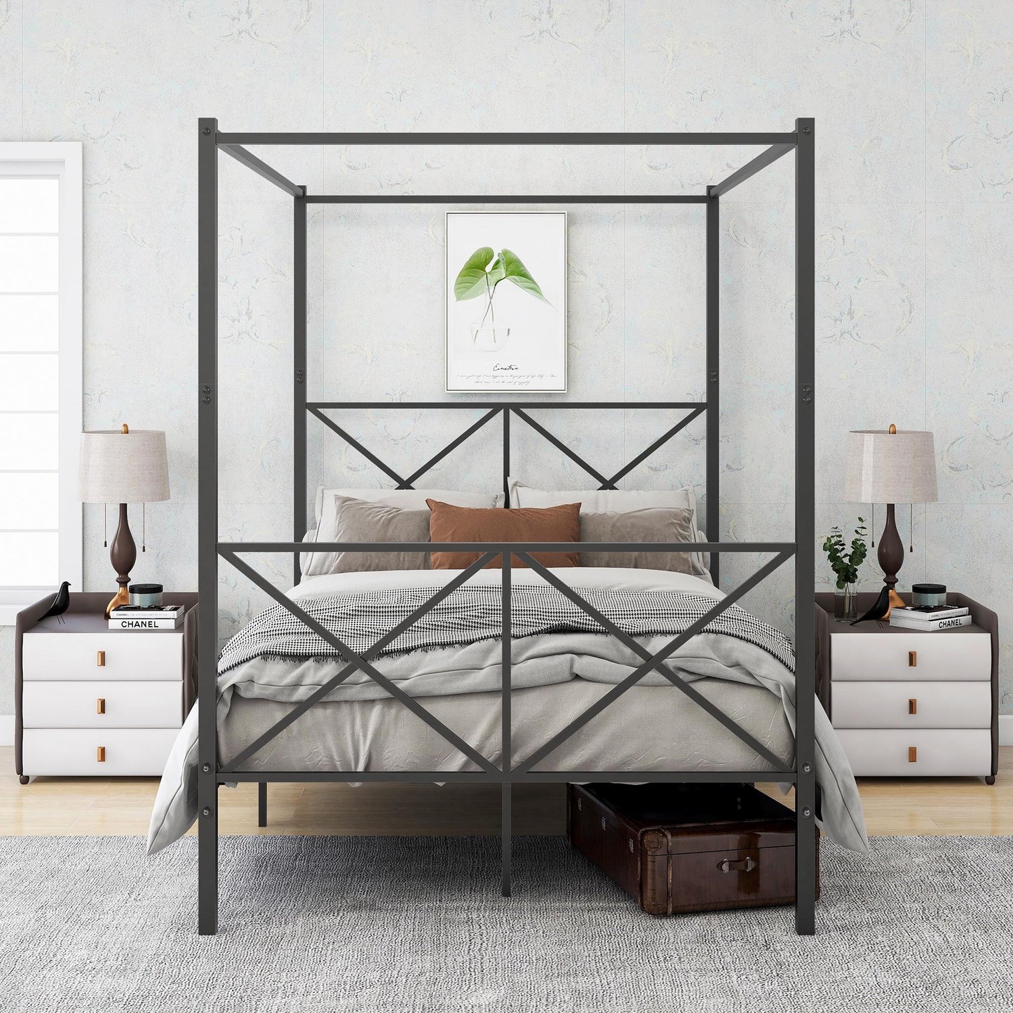 LegaHome Full Canopy Platform Bed