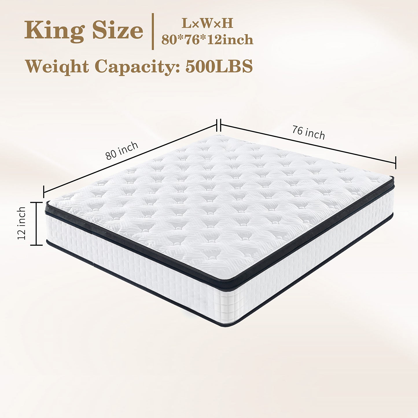 LEAGHOME 12 Inch Hybrid Mattress