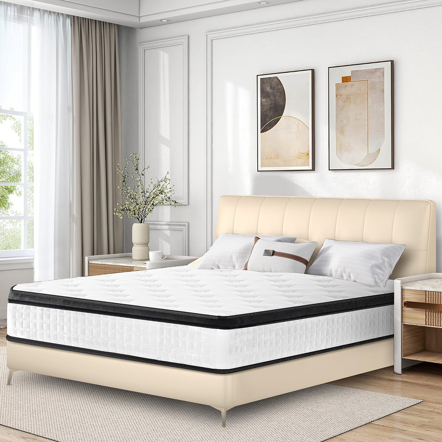 King Mattress in a Box, LEGAHOME 12 inch Gel Memory Foam Hybrid Mattress with Pocket Spring, Medium Rolled Mattress for Motion Isolation, Edge Support, Pressure Relief, CertiPUR-US