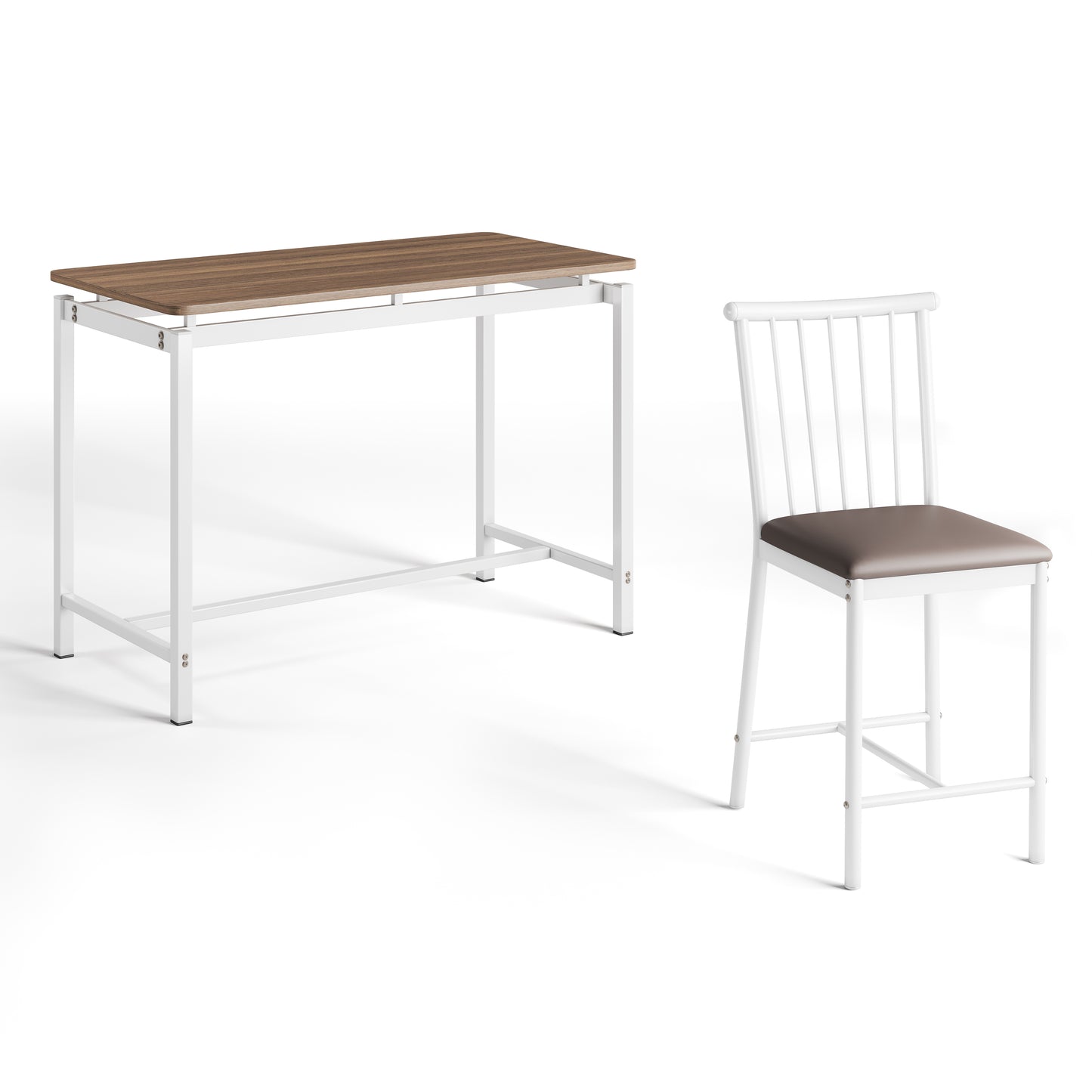 Dining Table Set for 4, LEAGHOME 5 Piece Counter Height Dining Set Seats 4, Rectangle Pub Table and Chairs Set for Kitchen Breakfast Nook, Brown