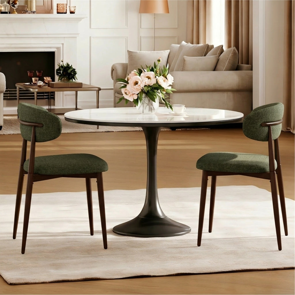 Bar Stools Set of 2, LEGAHOME 26"Counter Height Bar Stool, Modern Farmhouse Upholstered Counter Chairs with Curved Back & Wood-Grain Metal Legs for 34"-39" Kitchen Island, Dining Room