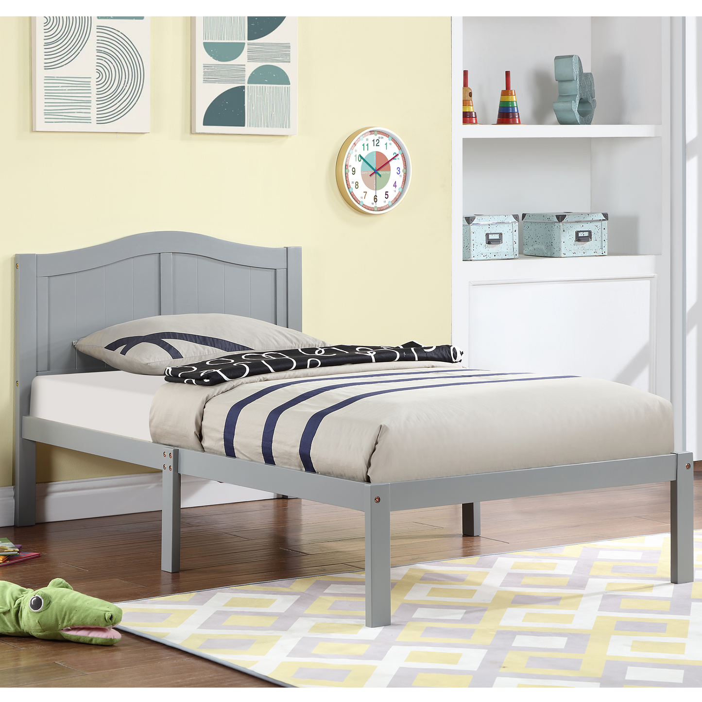 LegaHome Twin Bed Frame with Headboard