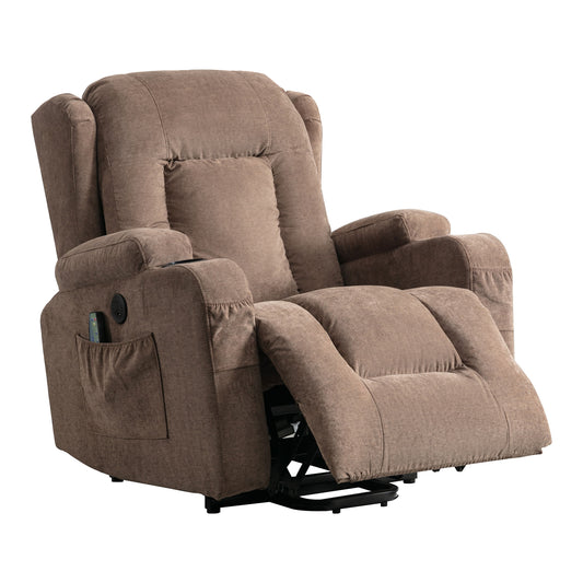 Lift Recliner Chair for Living Room, 23 in Oversized Seat Power Lift Recliner Chair, Electric Lift Recliner for Elderly, Recliner Sofa Chair with Cup Holder, USB Port, 330lbs Capacity, Grey