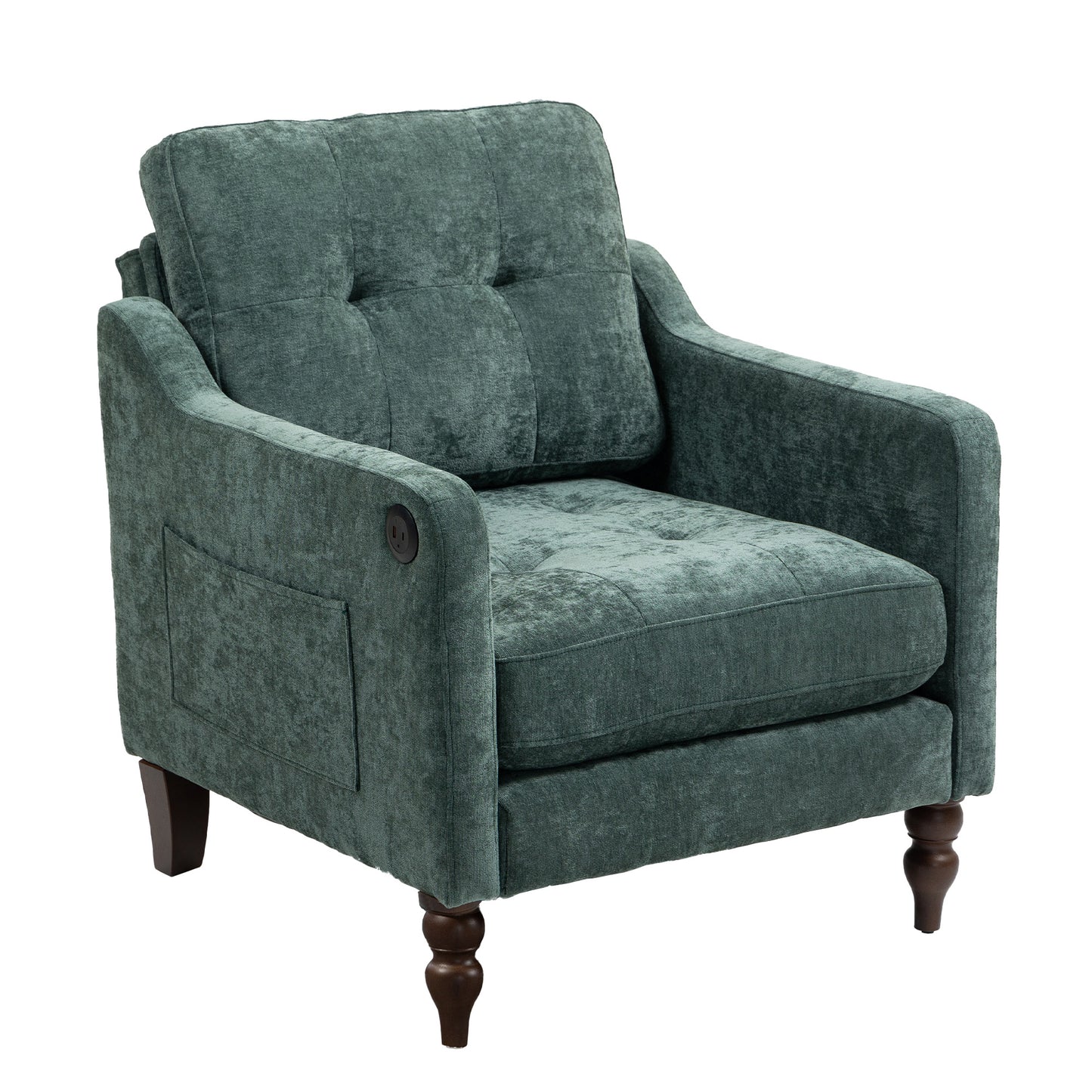 LEGAHOME Accent Chair for Living Room, Chenille Upholstered Armchair with Solid Wood Leg, Mid Century Single Sofa Chair for Living Room, Bedroom, Reading Corner