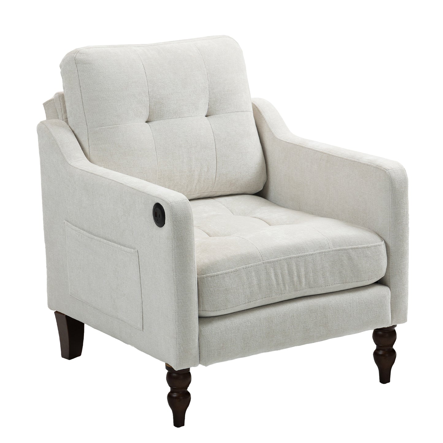 LEGAHOME Accent Chair for Living Room, Chenille Upholstered Armchair with Solid Wood Leg, Mid Century Single Sofa Chair for Living Room, Bedroom, Reading Corner