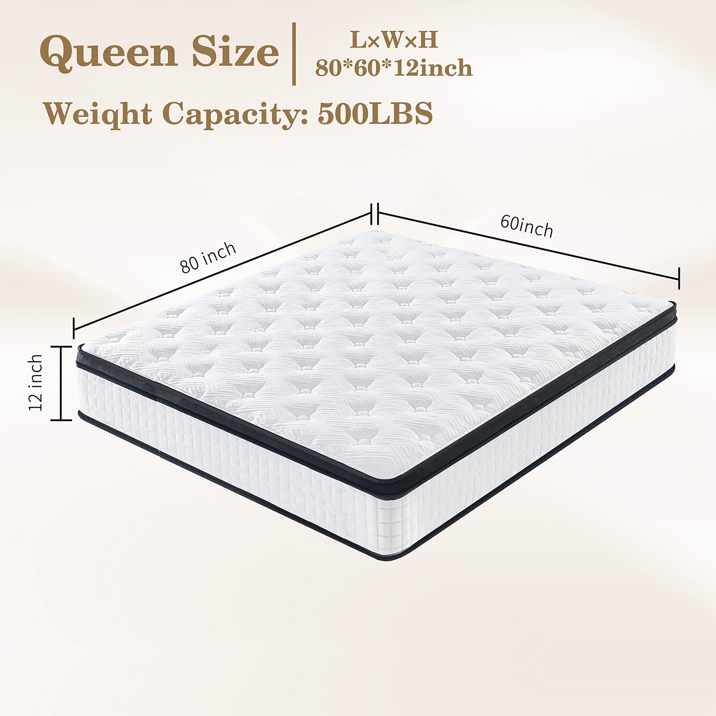 LEAGHOME 12 Inch Hybrid Mattress