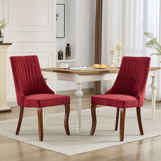 Fabric Dining Chairs Set of 2, LEGAHOME Upholstered Dining Room Chair with Solid Wood Leg, High Back Chairs for Dining Table, Kitchen Side Chairs, 300lbs Weight Capacity