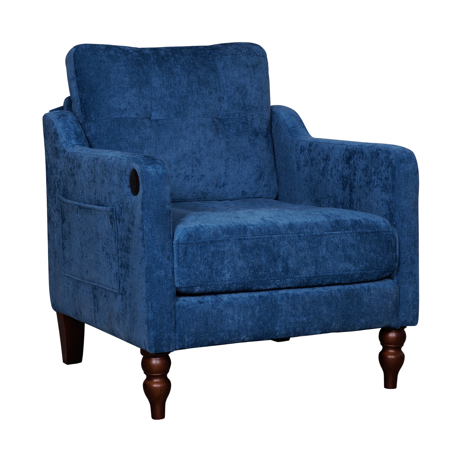 LEGAHOME Accent Chair for Living Room, Chenille Upholstered Armchair with Solid Wood Leg, Mid Century Single Sofa Chair for Living Room, Bedroom, Reading Corner