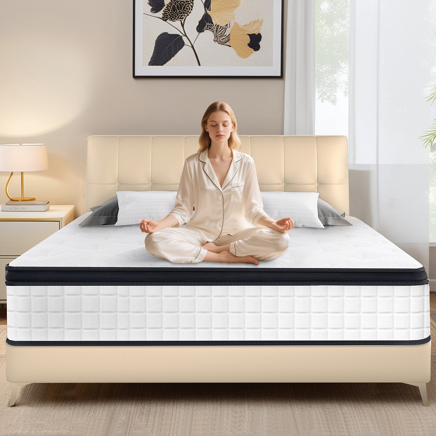 King Mattress in a Box, LEGAHOME 12 inch Gel Memory Foam Hybrid Mattress with Pocket Spring, Medium Rolled Mattress for Motion Isolation, Edge Support, Pressure Relief, CertiPUR-US