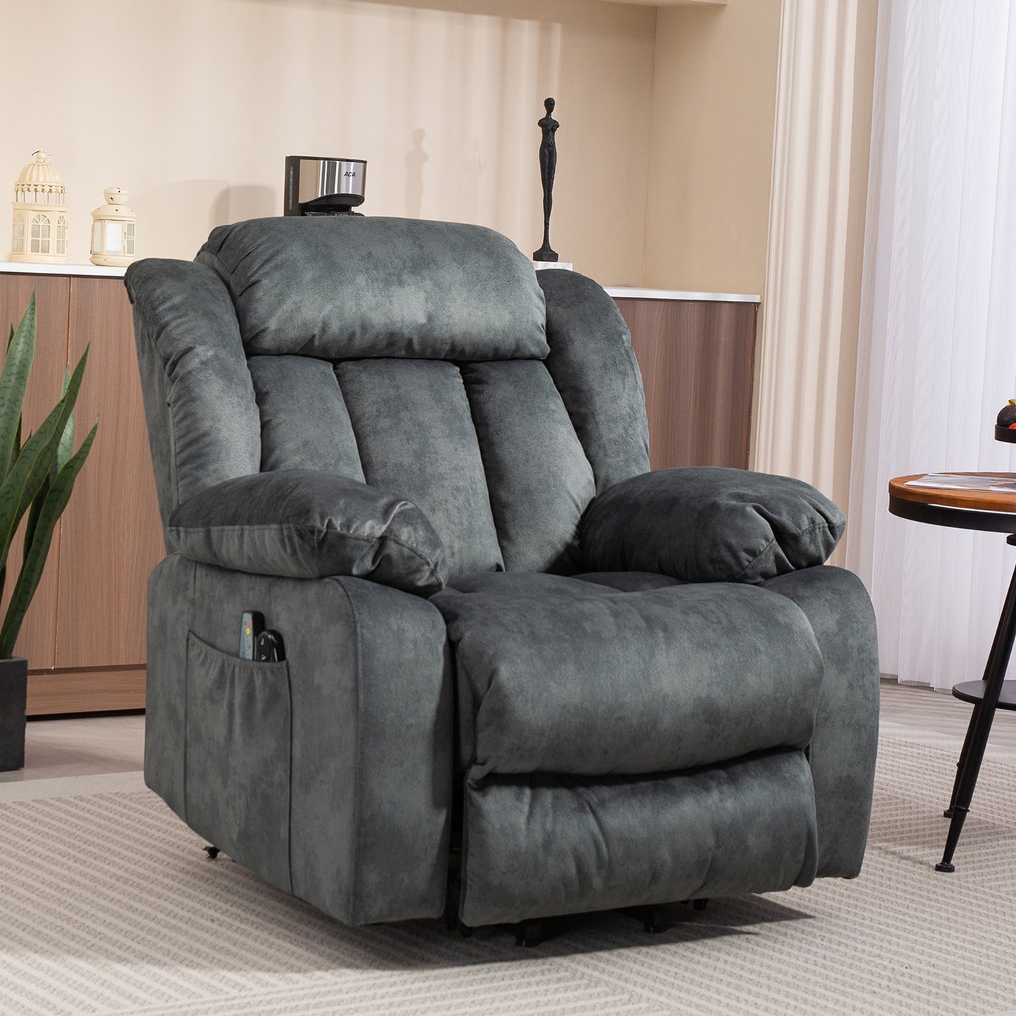Lift Chairs for Elderly, 23in Oversized Lift Recliners 330b Capacity, Power Lift Recliner Chair for Living Room, Heavy-Duty Theater Recliner Sofa, with Massage and Heat Function, Brown