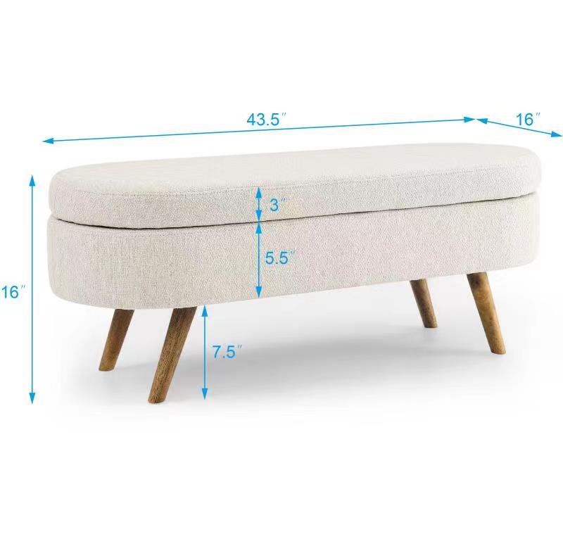 LEGAHOME Oval Ottoman with Storage