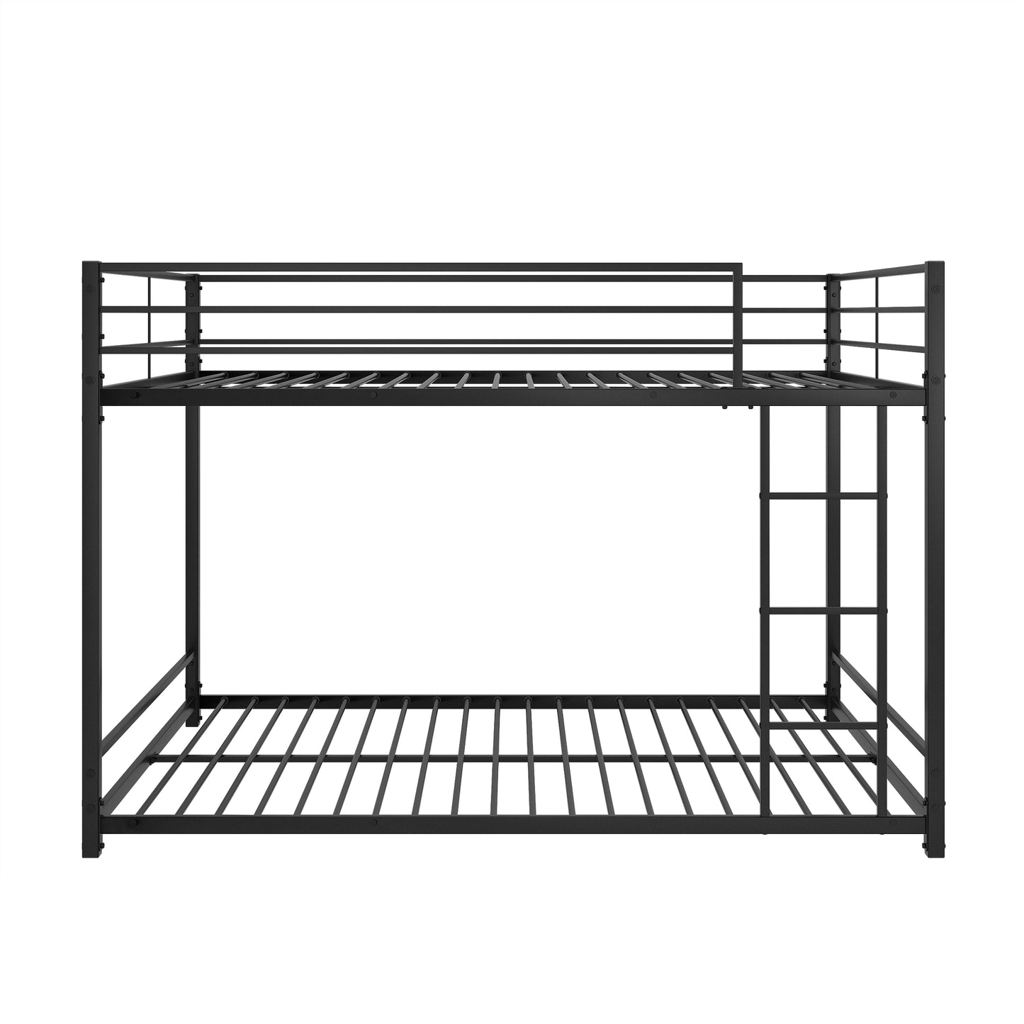 Full over Full Bunk Beds, Metal Bunk Beds Full Over Full for Kids, Full Size Bunk Bed No Box Spring Needed, for Kids Teens Adults, Black