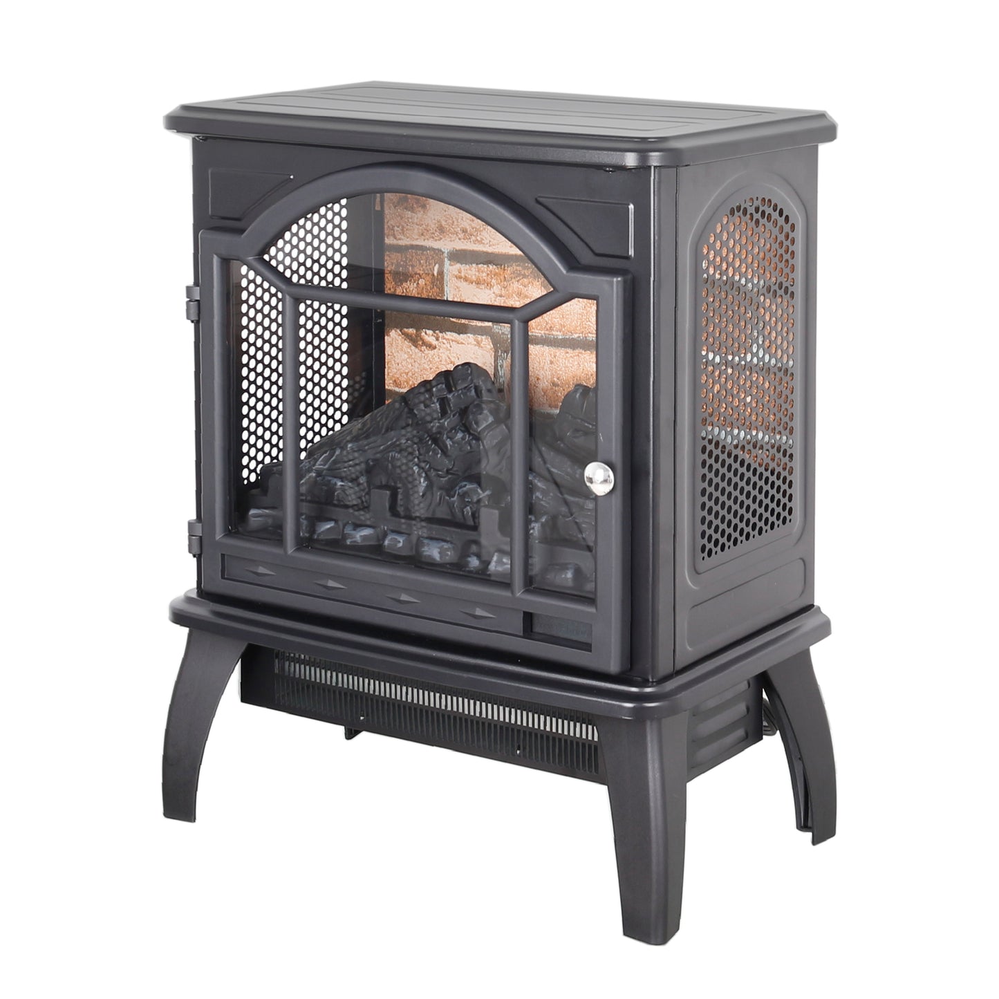 Electric Fireplace Heater Stove, Legahome 18'' Freestanding Infrared Fireplace Heater with Remote Control, 3D Realistic Flame, Adjustable Brightness, Temp Control and Timer