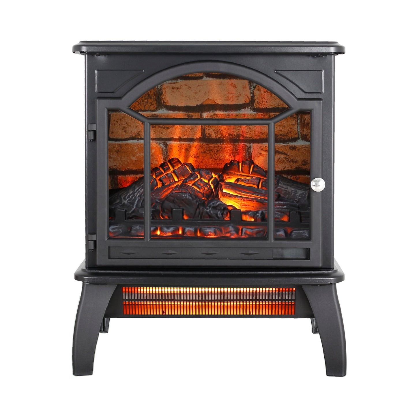 Electric Fireplace Heater Stove, Legahome 18'' Freestanding Infrared Fireplace Heater with Remote Control, 3D Realistic Flame, Adjustable Brightness, Temp Control and Timer