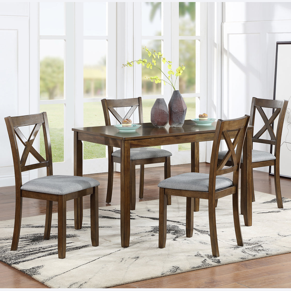 LEGAHOME X-Back Dining Chairs Set of 4