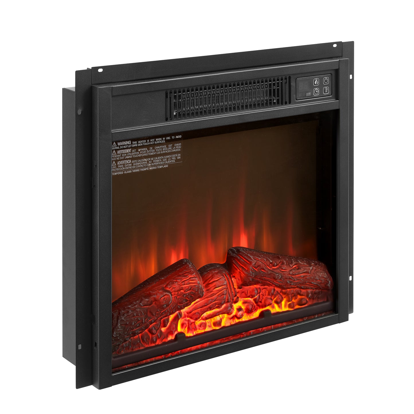 Electric Fireplace Insert, Wall Recessed Electric Fireplace, Legahome Fireplace Heater with Log Set Realistic Flame, Remote Control, Adjustable Flame and Temperature, Overheat Protection, 1400W